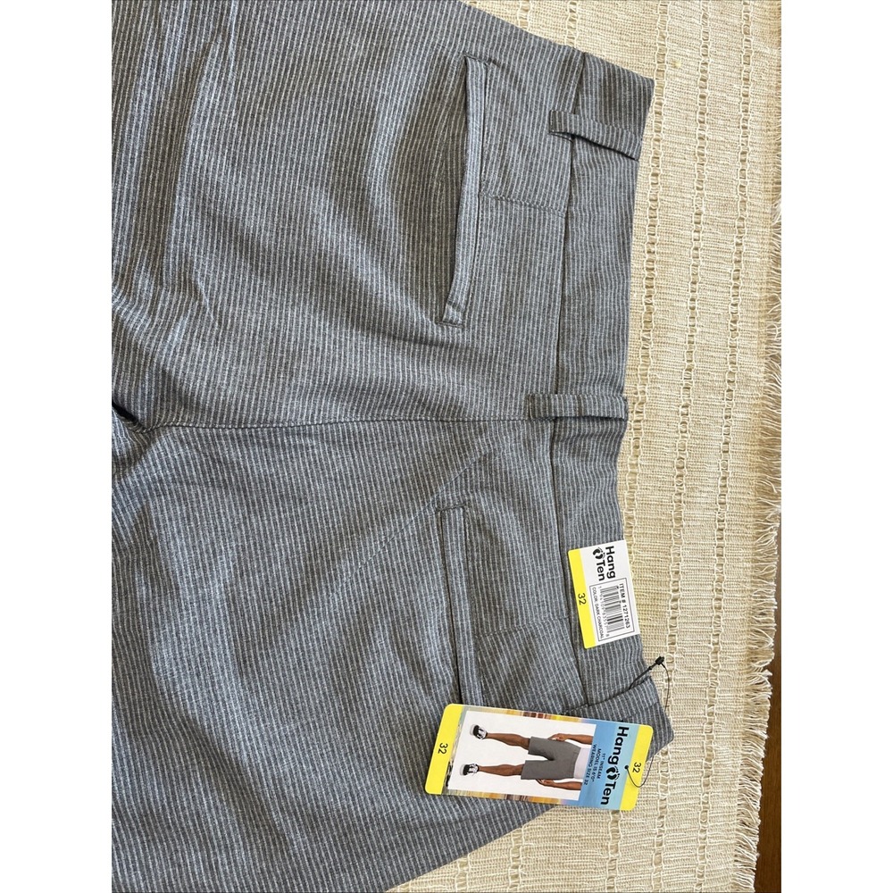 HANG TEN MEN'S QUICK DRY HYBRID 4WAY STRETCH‎  SHORTS(DARK CHARCOAL 32 )NWT